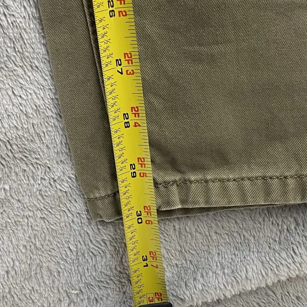Matchstick Mens Sz XL/34 Olive Green Straight Leg Cotton Chino Pants 5 Pocket - Picture 7 of 8